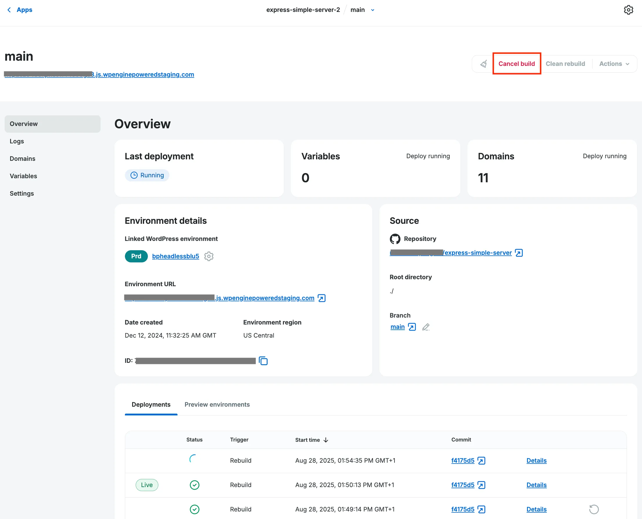 Redeploy in progress